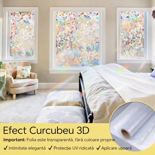 Folie autoadezivă decorativă pentru geam – Protecție UV, intimitate optimă și aspect modern