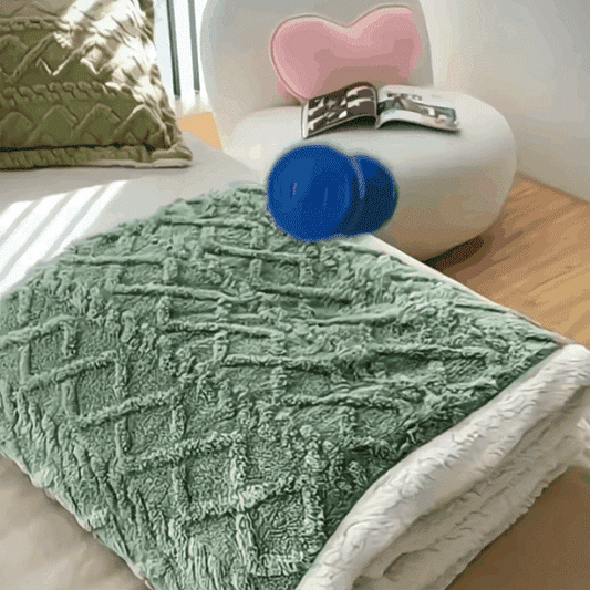 Pătură Cocolino Groasă Dublă, Super Soft, Tip Tricotaj, cu Blăniță, 200 x 230 cm