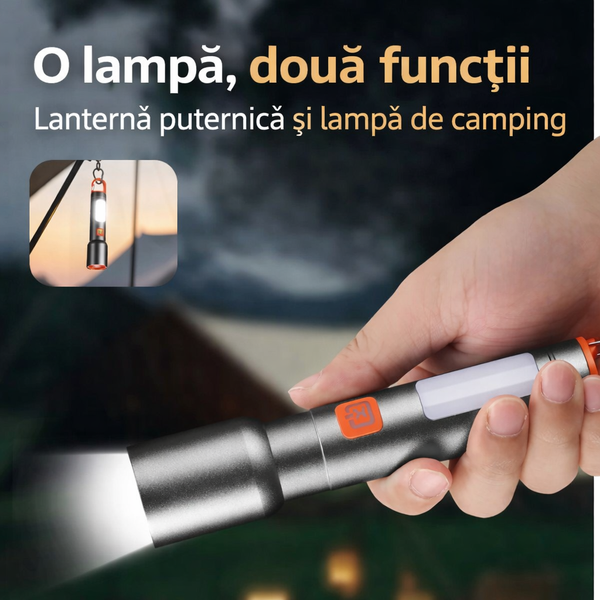 Lanternă LED Zoom Portabilă