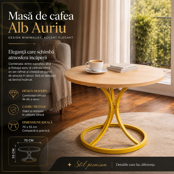 Masa Cafea Minimal AlbAuriu