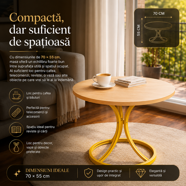 Masa Cafea Minimal AlbAuriu