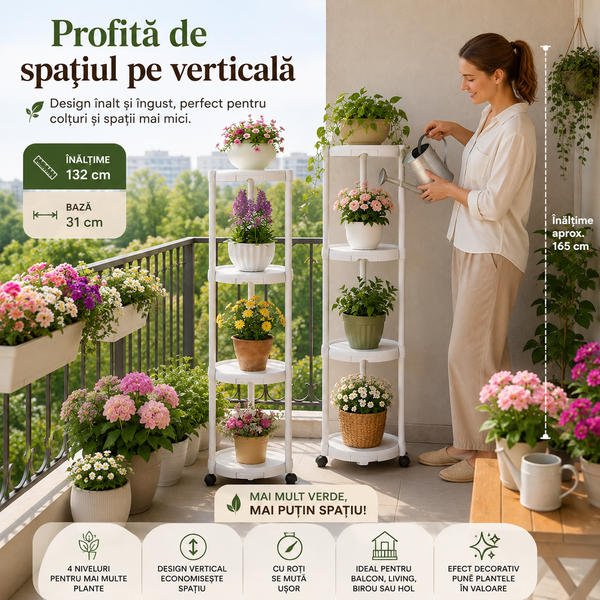 Suport Vertical Flori Plante Mobil