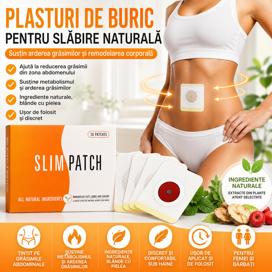 Plasturi de Slăbit pentru buric cu Extracte Naturale – Pentru Abdomen, Talie și Remodelare Corporală