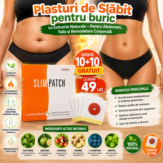 Plasturi de Slăbit pentru buric cu Extracte Naturale – Pentru Abdomen, Talie și Remodelare Corporală