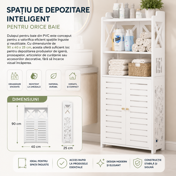 Dulap Baie Compact Alb