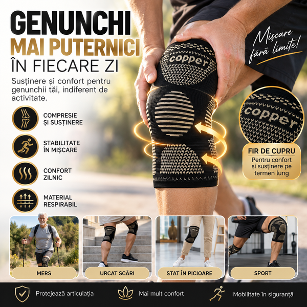 Genunchieră Cupru Comfort pentru Sport